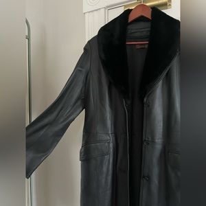 Gorgeous full length leather trench coat